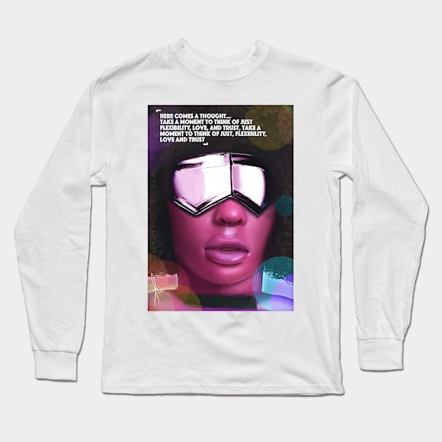 Garnet Visor Portrait Long Sleeve T-Shirt by Romeow